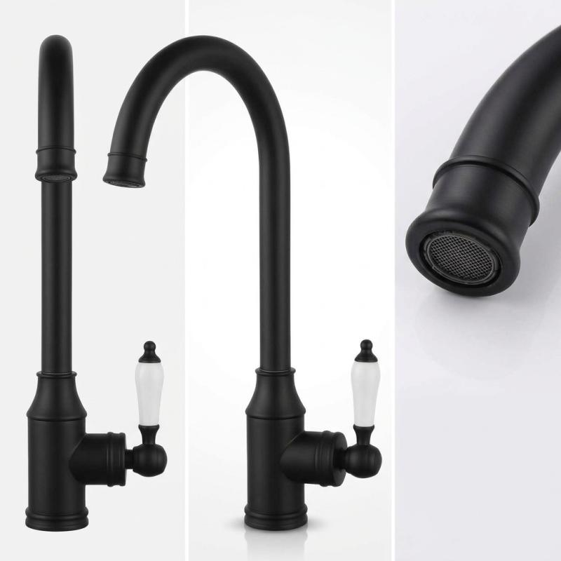 Aquanello Heritage Manor Klassieke Keuken Nostalgische Keukenkraan Zwart BL-9001-HM